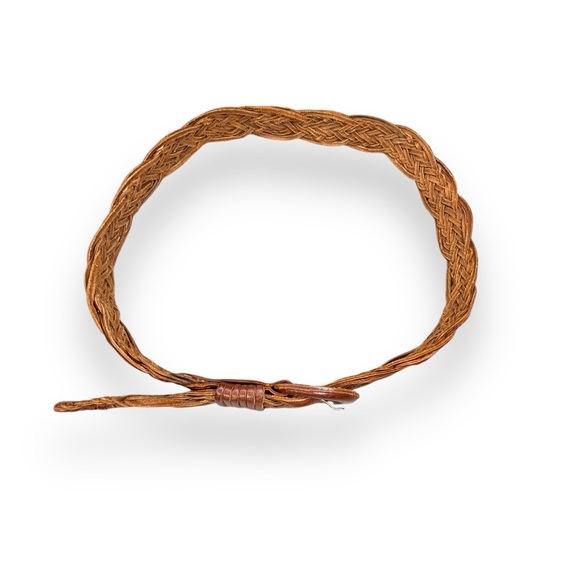 Genuine, leather, braided women’s belt - Picture 4 of 8